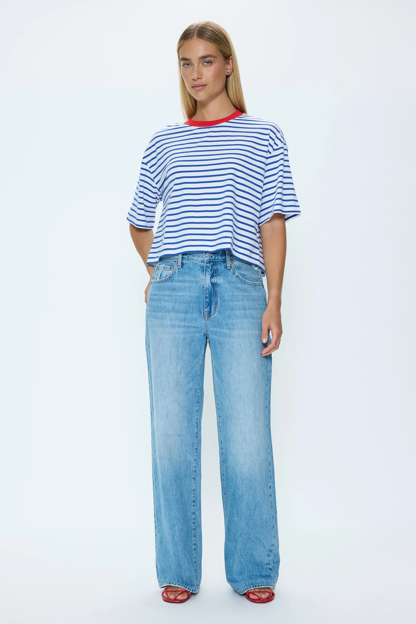 Pistola Mae Cropped Tee - Maritime Red
