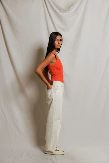 perfectwhitetee - blondie rib tank - clementine