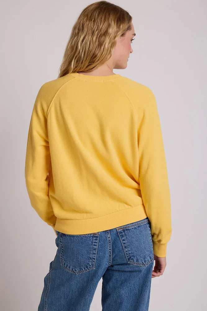perfectwhitetee alexi french terry raglan crew sweatshirt - gold