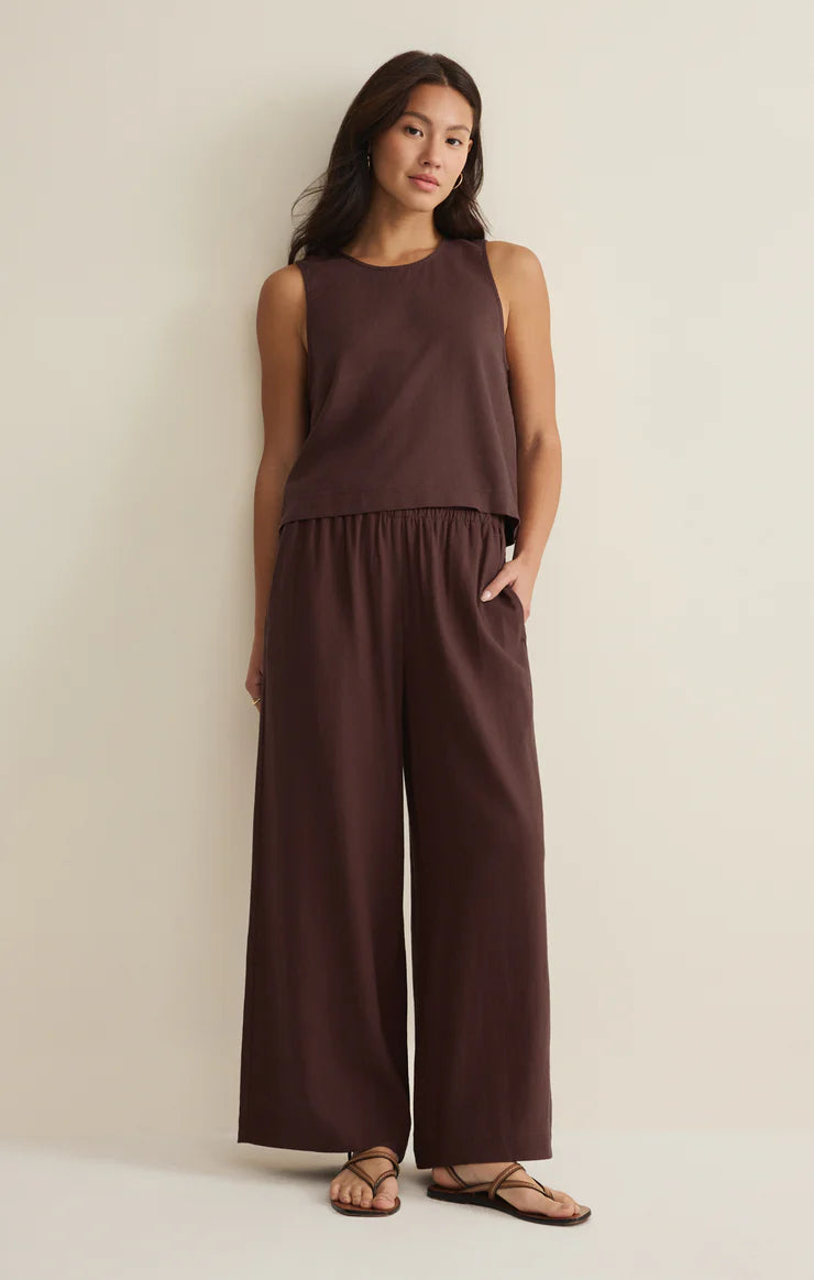 Z Supply - Sloane Linen Top - Chocolate Cherry