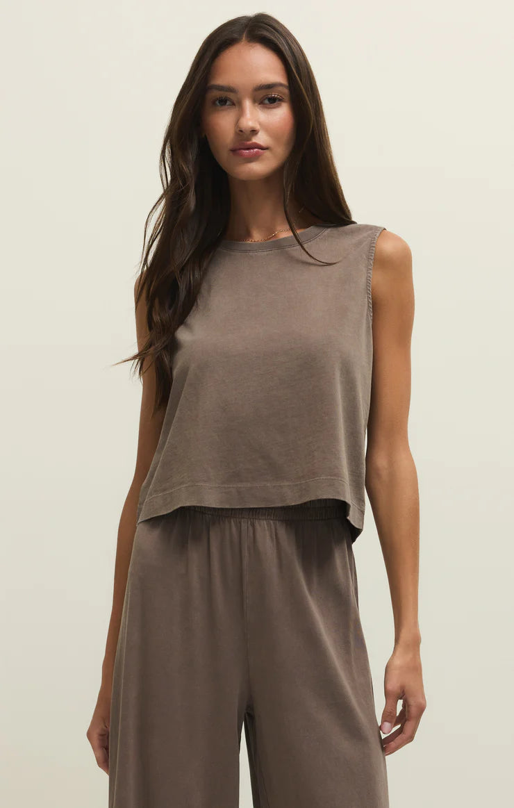 Z Supply Sloane Jersey Muscle Tank - Perfectly Taupe