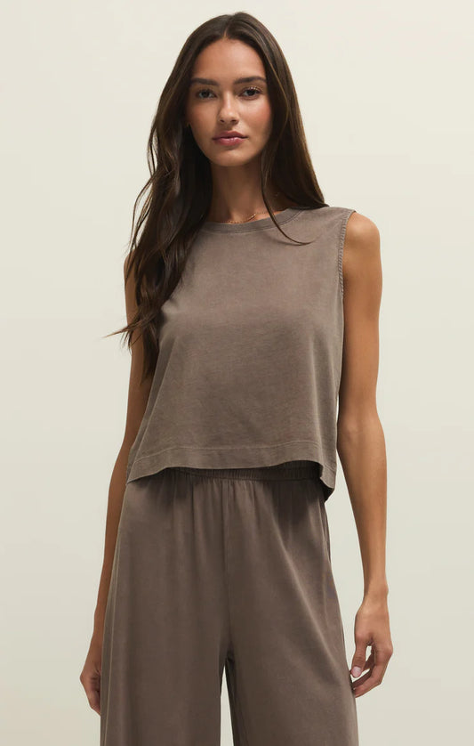 Z Supply Sloane Jersey Muscle Tank - Perfectly Taupe