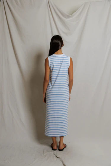 perfectwhitetee - lanell stripe dress - pacific blue