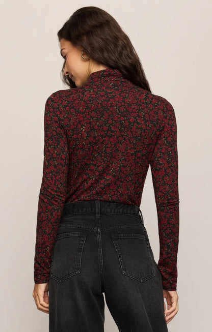 Z Supply Lira Dani Ditsy Top - Red Dahlia
