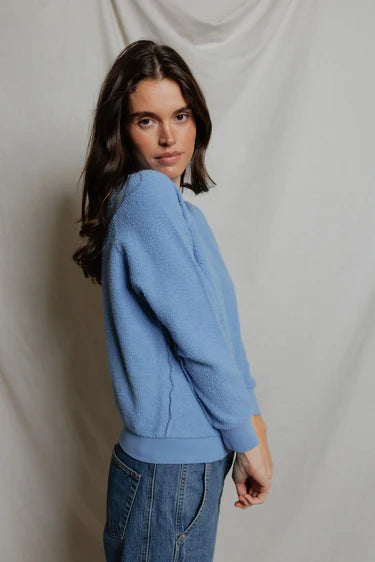perfectwhitetee - ziggy inside out shrunken sweatshirt - pacific blue