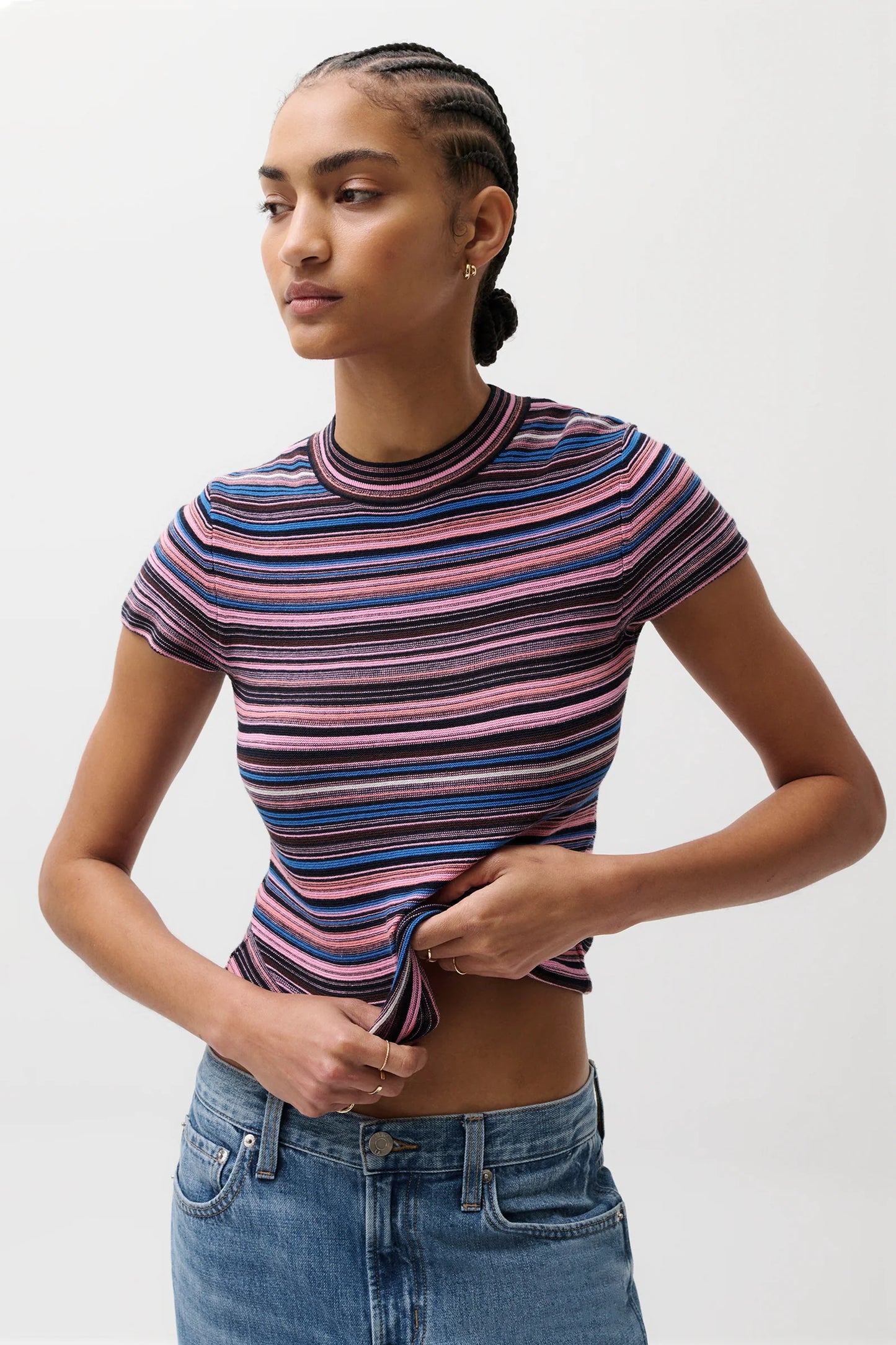 Pistola Sweater Tee - Egyptian Blue Stripe