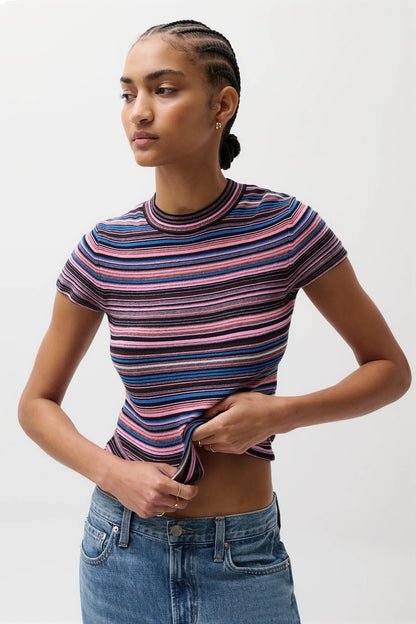 Pistola Sweater Tee - Egyptian Blue Stripe
