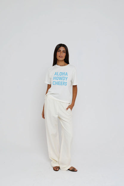 Sunny Somewhere Aloha, Howdy, Cheers Everyday Tee