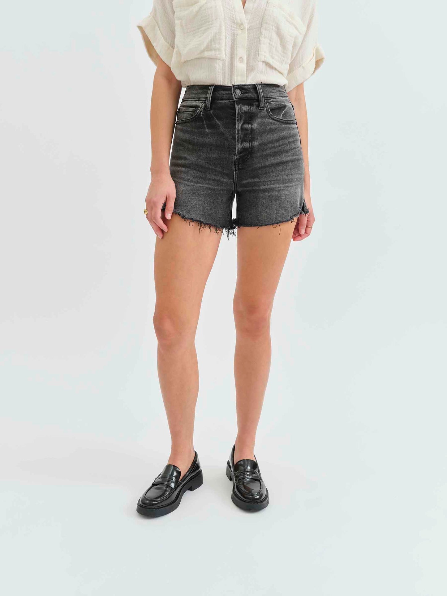 Daze Bottom Line High Rise Shorts - Raven Vintage