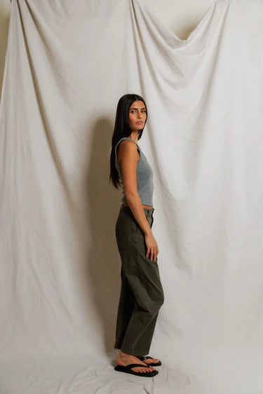 perfectwhitetee blondie rib tank - dark heather grey