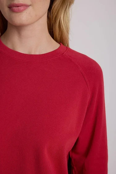 perfectwhitetee alexi french terry raglan crew sweatshirt - true red