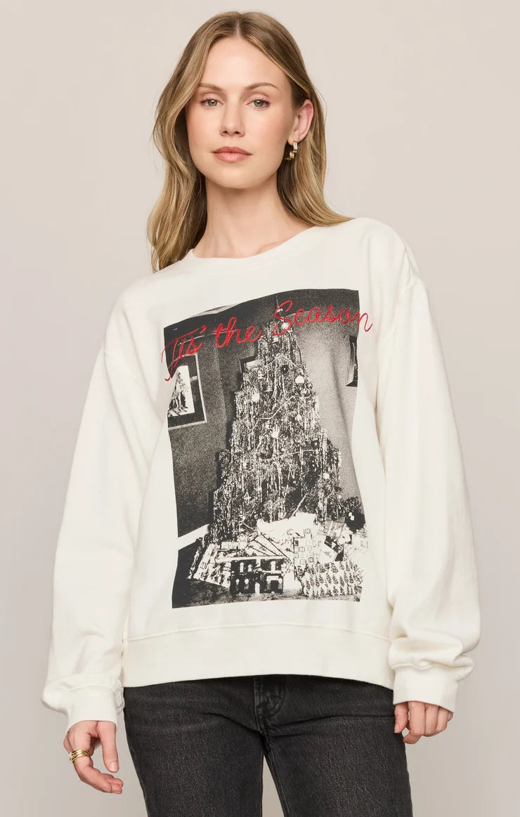 Z Supply Cozy Boyfriend Sweatshirt - Tis' The Season Holiday Crewneck