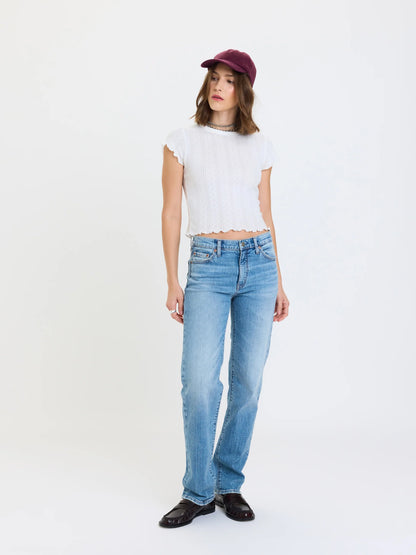 Daze Rebel Mid Rise Slim Straight Jeans - On Repeat