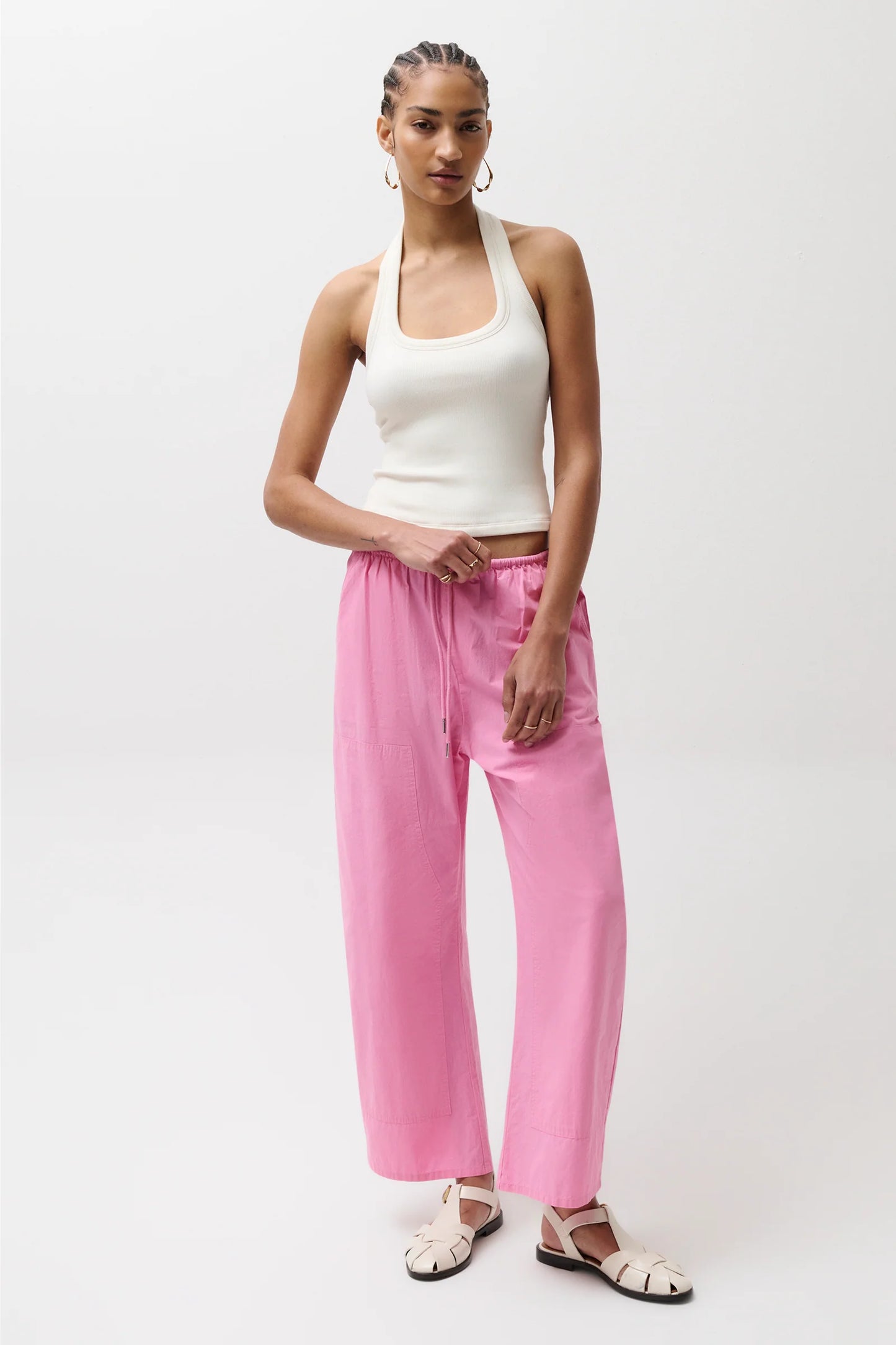 Pistola Theo Poplin Pant - Azalea