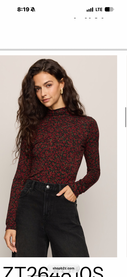 Z Supply Lira Dani Ditsy Top - Red Dahlia