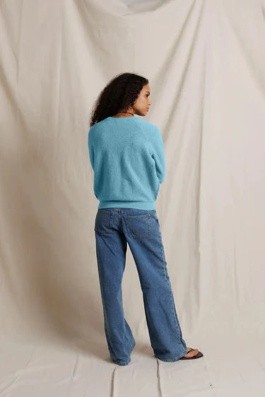perfectwhitetee - ziggy inside out shrunken sweatshirt - milky blue
