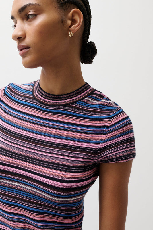 Pistola Sweater Tee - Egyptian Blue Stripe