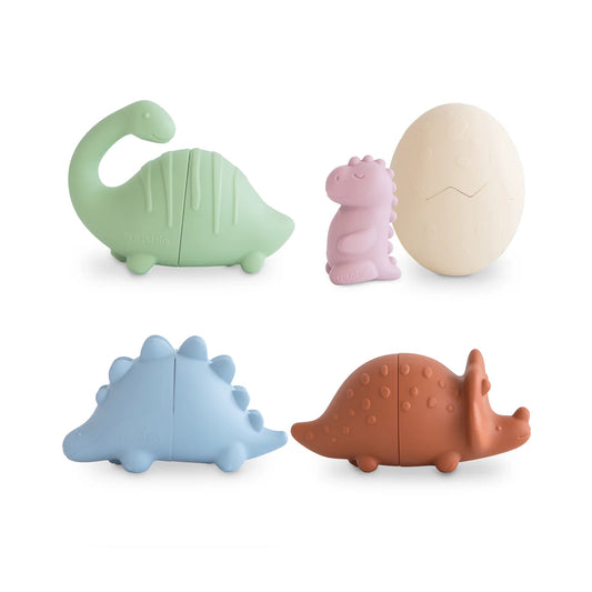 Mushie Dino Bath Toy Play Set - Set of 4