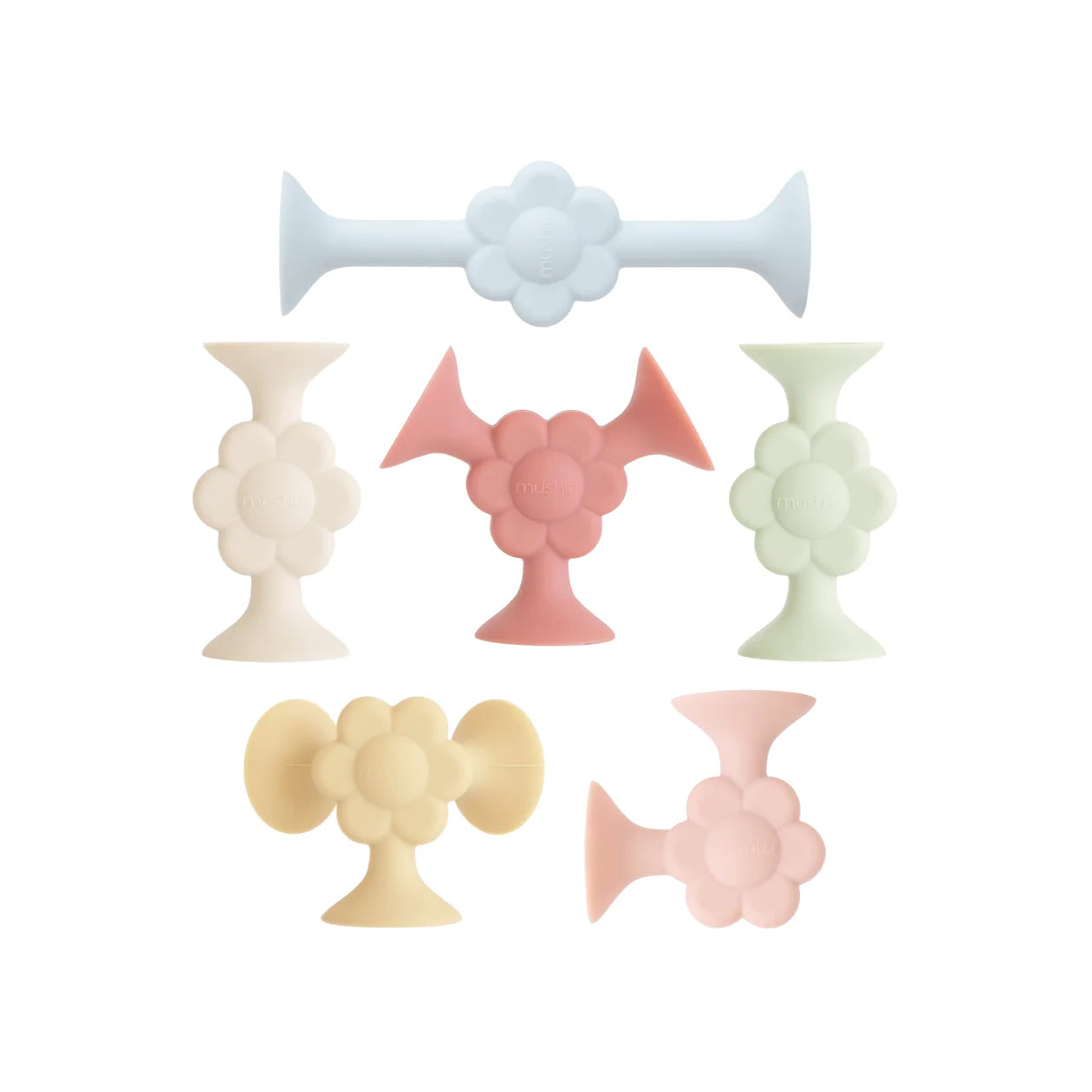 Mushie Silicone Suction Builders - Daisy