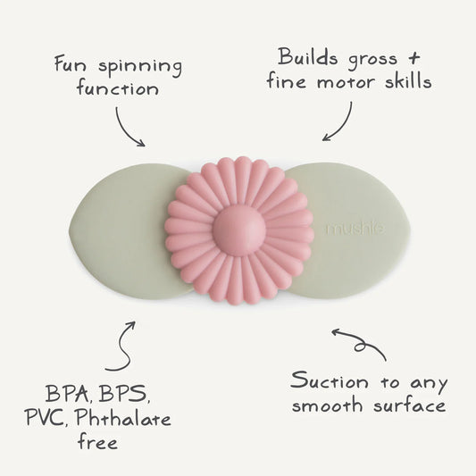 Mushie Silicone Suction Spinner Toy - Blossom