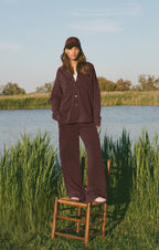 Z Supply Hunter Knit Denim Pant - Chocolate Cherry
