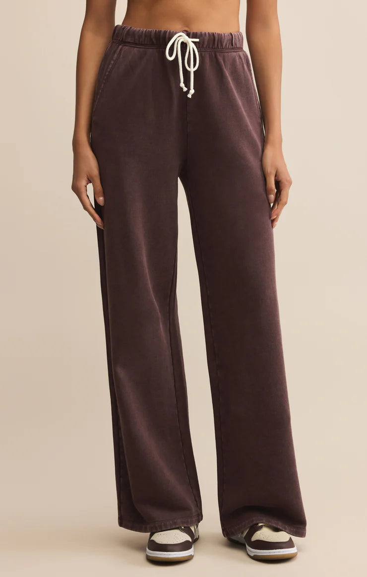 Z Supply Hunter Knit Denim Pant - Chocolate Cherry