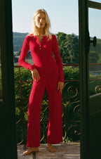 Z Supply Festive Red Luxe Pointelle Pant