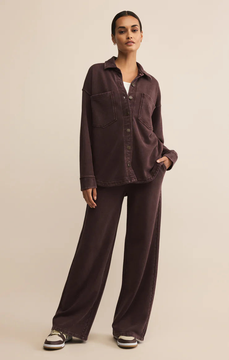 Z Supply Hunter Knit Denim Pant - Chocolate Cherry
