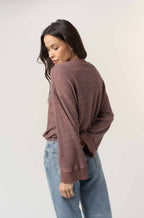 Project Social T Justina Brushed Thermal V-Neck Pullover