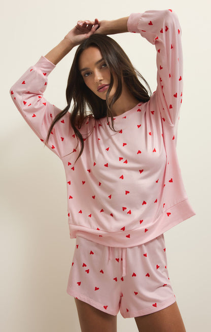 Z Supply Heart Luxe Lounge Love First Shorts