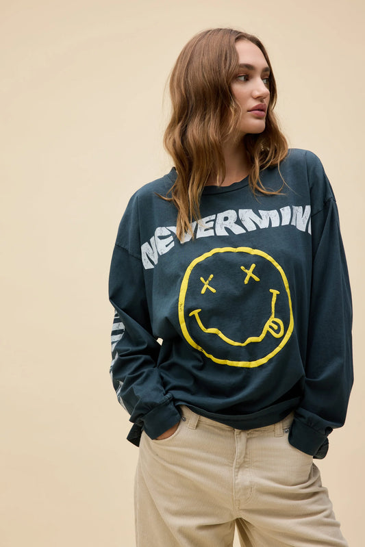 Daydreamer Nirvana Smiley Merch Long Sleeve Tee