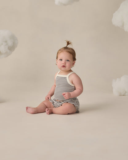 Quincy Mae - Evie Tank + Shortie Set - Ocean Stripe
