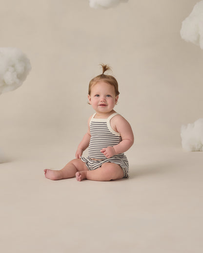 Quincy Mae - Evie Tank + Shortie Set - Ocean Stripe