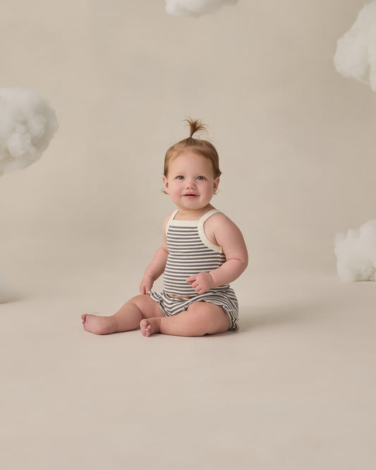Quincy Mae - Evie Tank + Shortie Set - Ocean Stripe