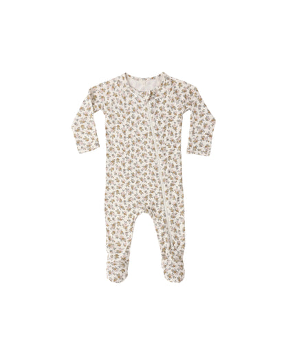 Quincy Mae - Bamboo Zip Footie - Wildflower