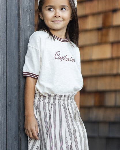 RYLEE + CRU SASHA SKORT BROWN STRIPE