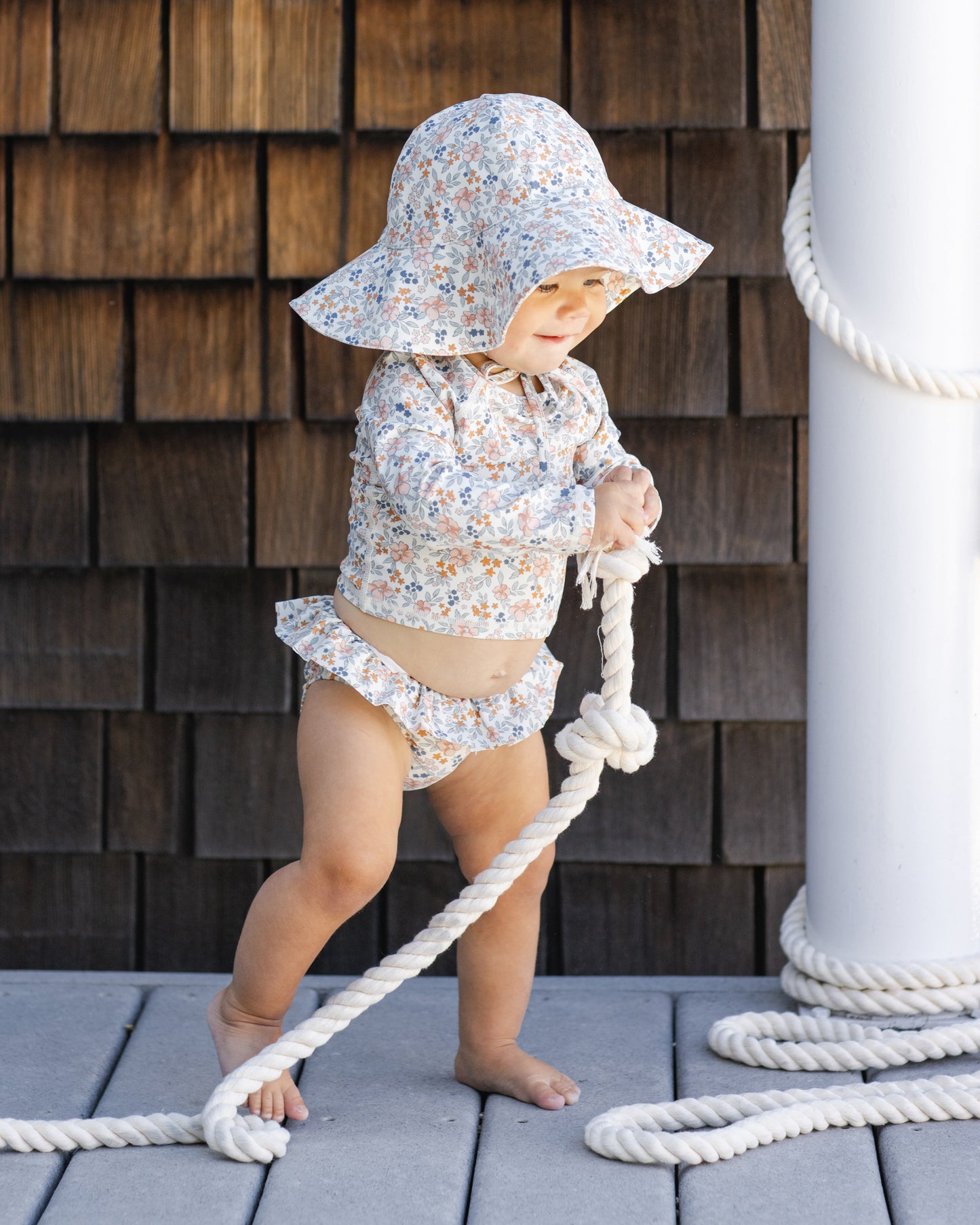 RYLEE + CRU RASHGUARD GIRLS SET FLOWER FIELDS