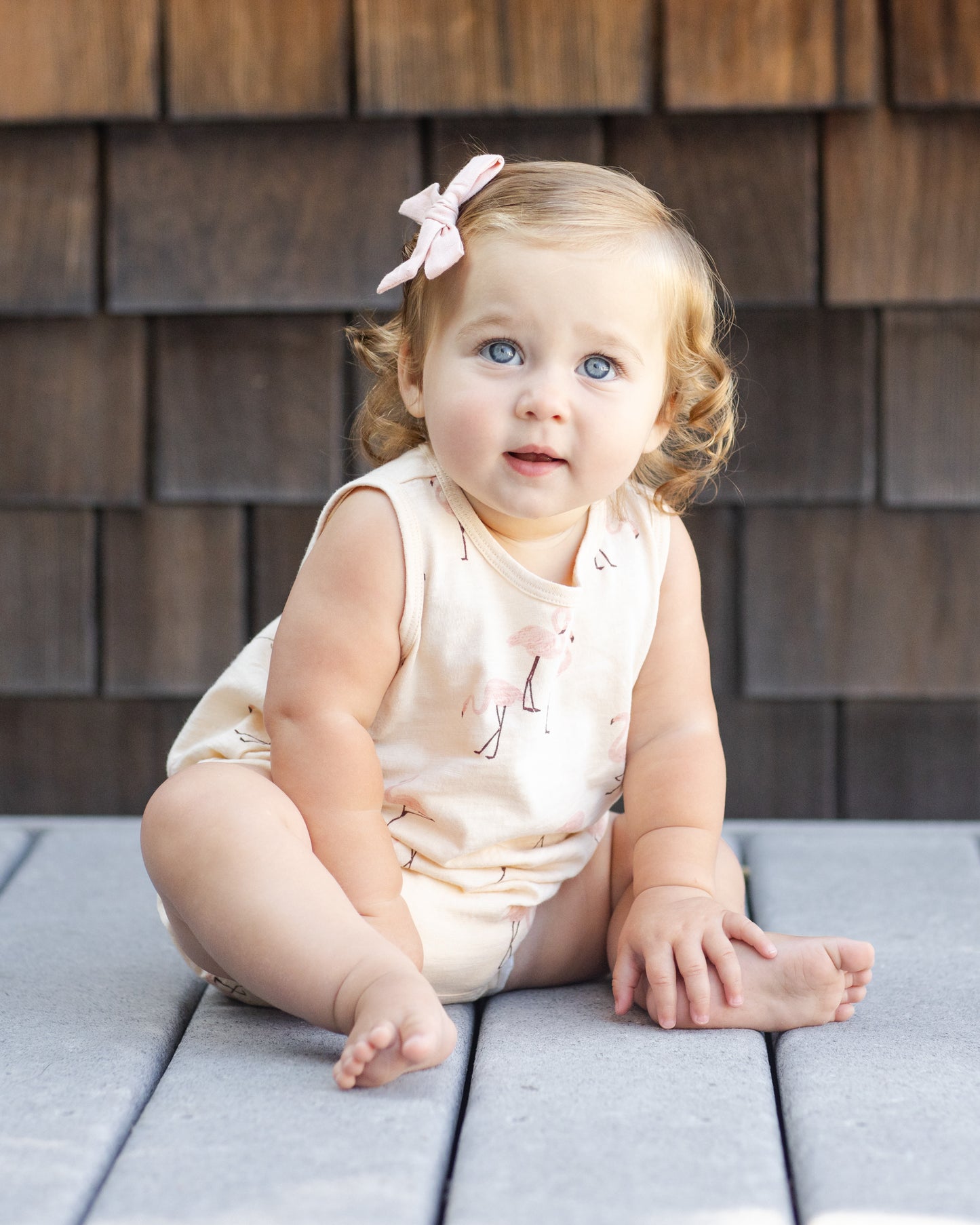 RYLEE + CRU BUBBLE ONESIE FLAMINGO