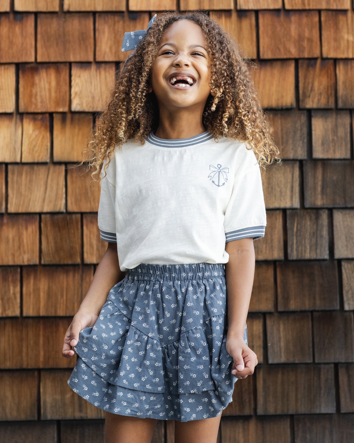 RYLEE + CRU RINGER TEE ANCHOR BOW