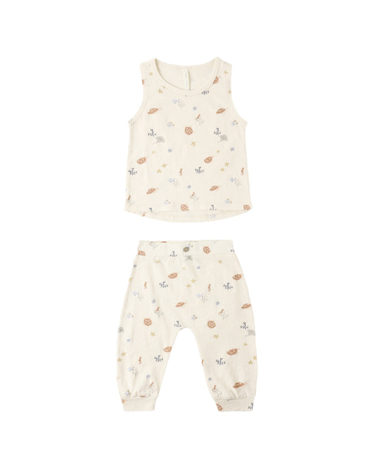 RYLEE + CRU TANK + SLOUCH PANT SET AQUATIC