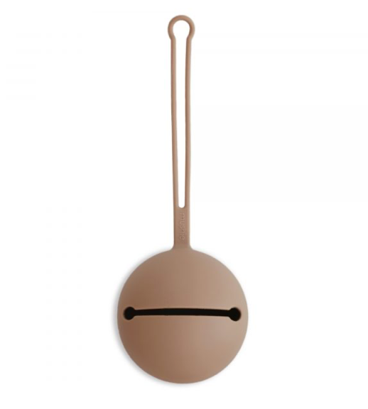 Mushie Silicone Pacifier Holder Case - Natural