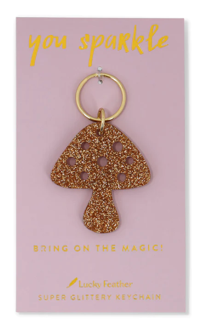 Lucky Feather Supper Glittery Keychain - Multiple Options