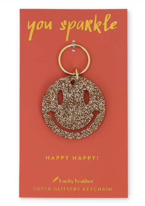 Lucky Feather Supper Glittery Keychain - Multiple Options