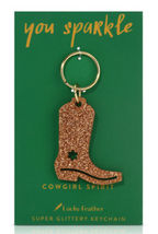 Lucky Feather Supper Glittery Keychain - Multiple Options