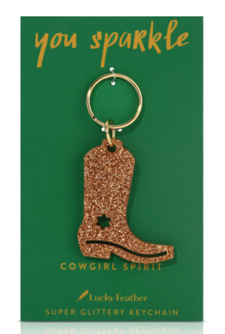 Lucky Feather Supper Glittery Keychain - Multiple Options