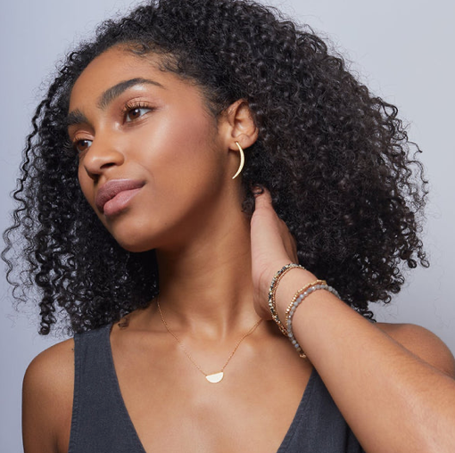 Scout Curated Wears - Refined Earring - Gibbous Slice Stud - Gold & Silver