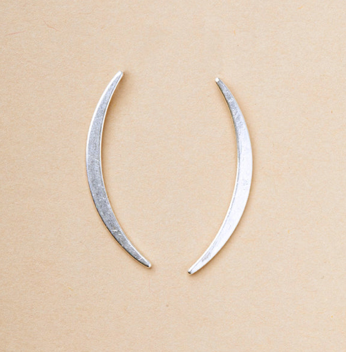 Scout Curated Wears - Refined Earring - Gibbous Slice Stud - Gold & Silver
