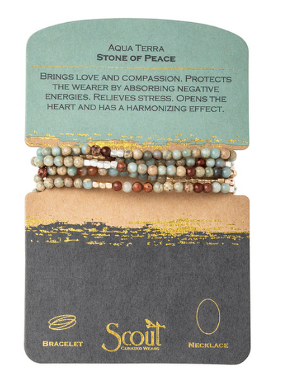 Scout Curated Wears - Stone Wrap Bracelet/Necklace Set - Assorted Colors