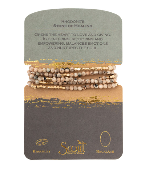 Scout Curated Wears - Stone Wrap Bracelet/Necklace Set - Assorted Colors