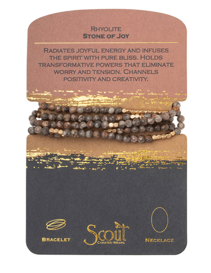 Scout Curated Wears - Stone Wrap Bracelet/Necklace Set - Assorted Colors